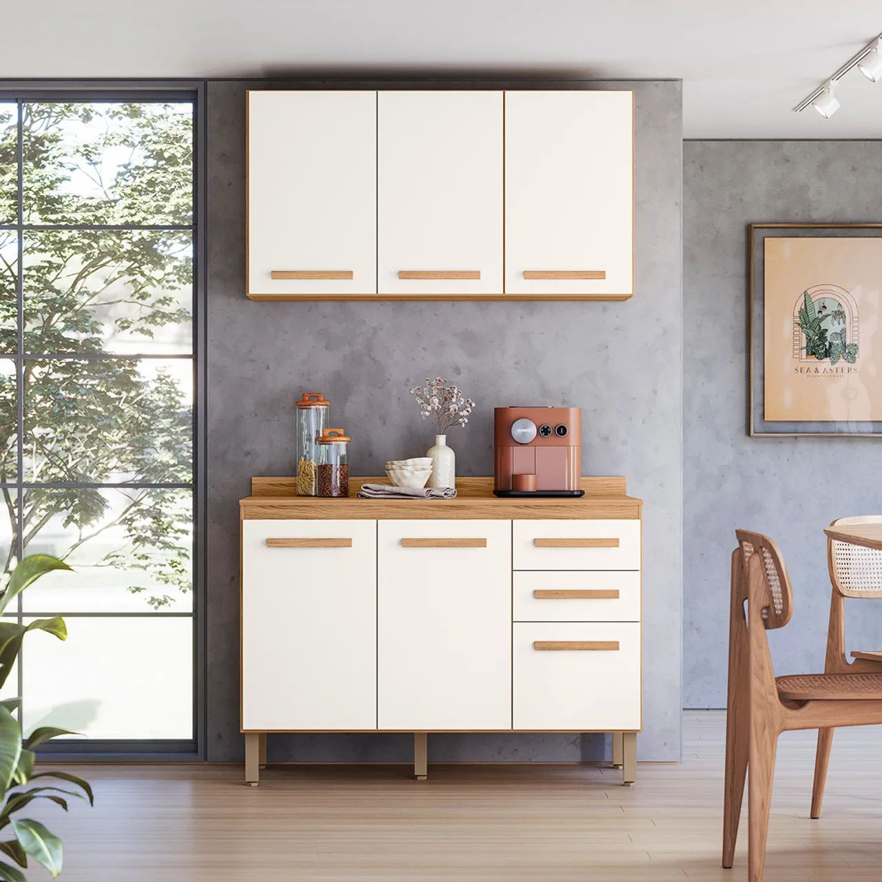 Balcão com Aéreo Cozinha Amora tt43