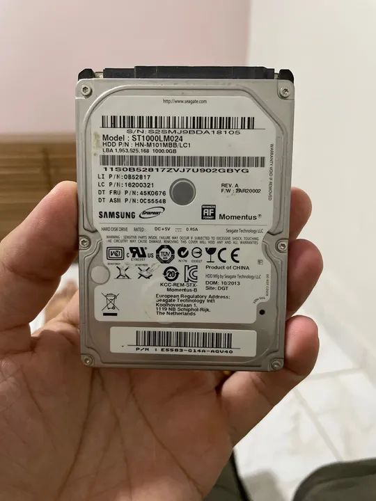 HD Seagate Momentus 1TB SATA 7200 RPM