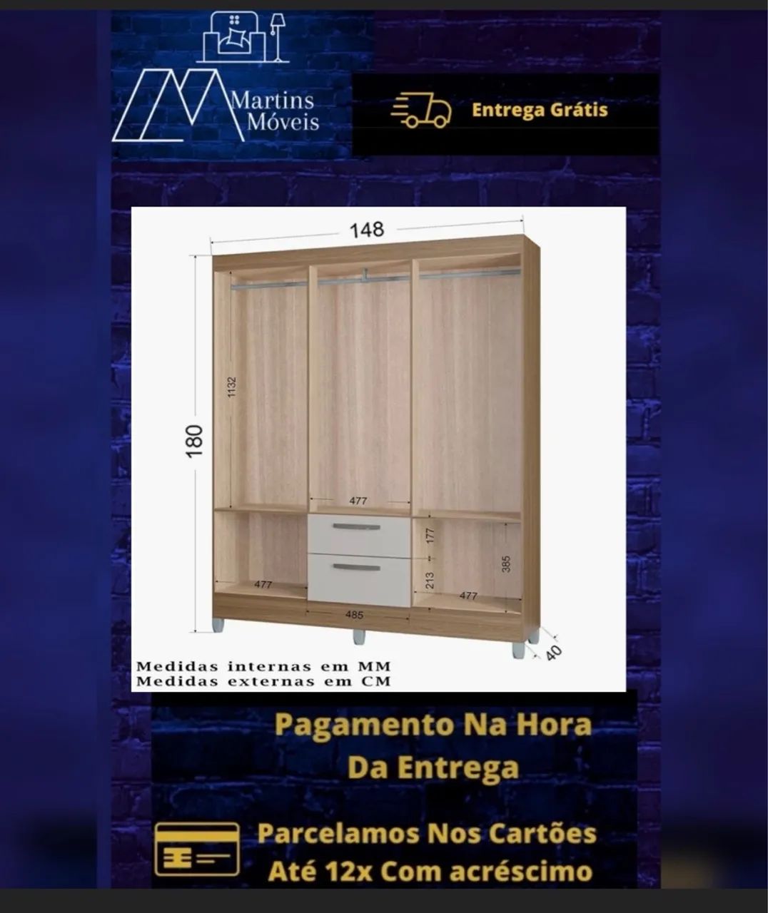 GRANDE PROMOÇÃO GUARDA ROUPA MULTI POQUEMA ENTREGA GRÁTIS   - Foto 2