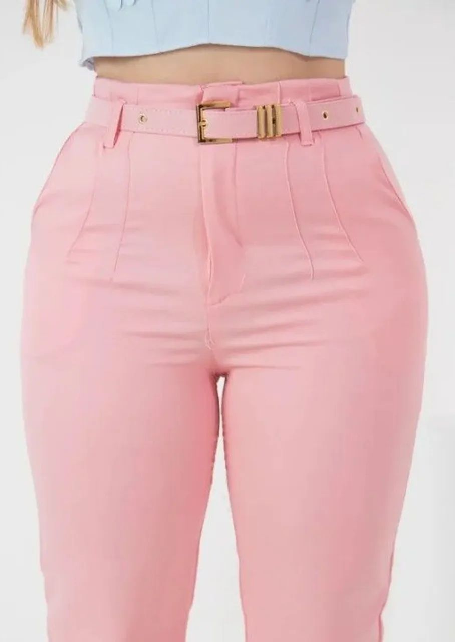 Calça em alfaiataria com cinto - Foto 4