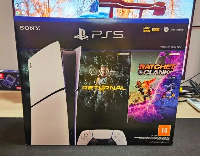 PS5 Playstation 5 Slim 1TB Digital C/2 Jogos Lacrado Nota Fiscal Nacional Garantia-TROCAS