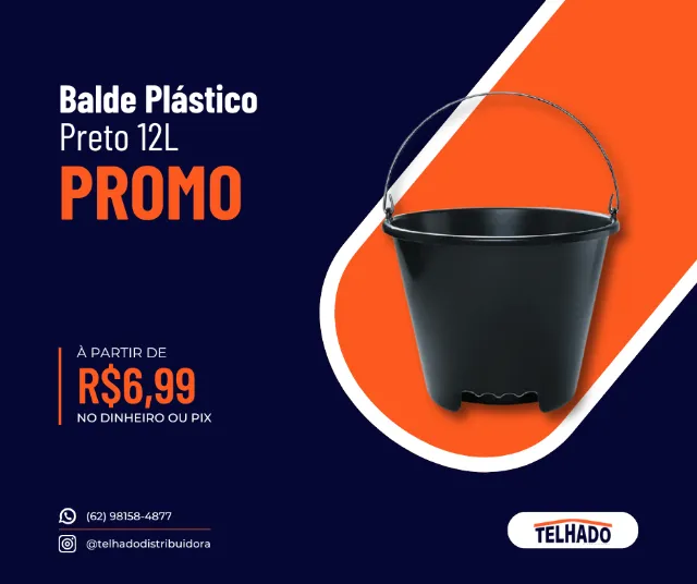 Balde Plastico 12l em Promoção