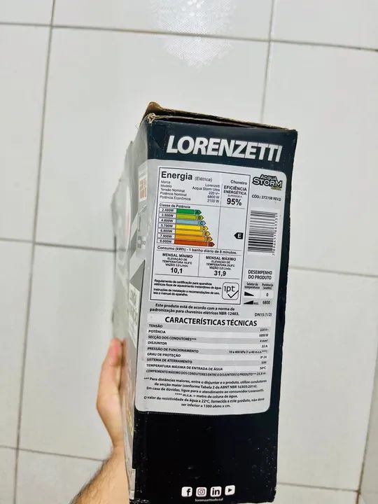 Chuveiro Lorenzetti Acqua Storm Black Ultra  - Foto 2