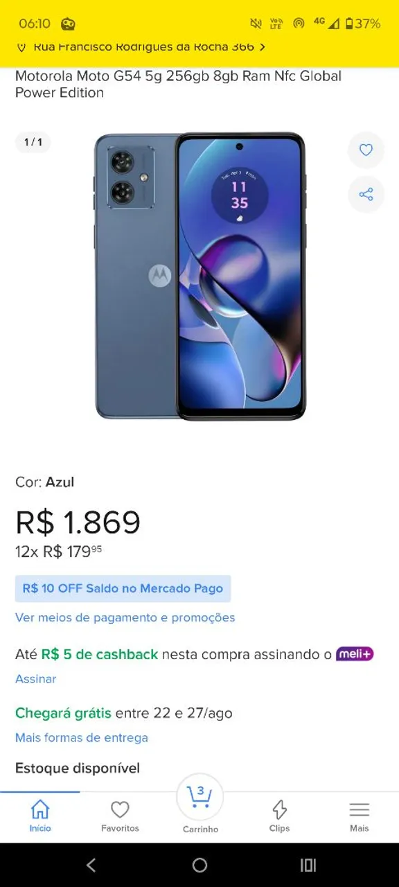 Motorola Moto G54 5g 256gb 8gb Ram Nfc Global