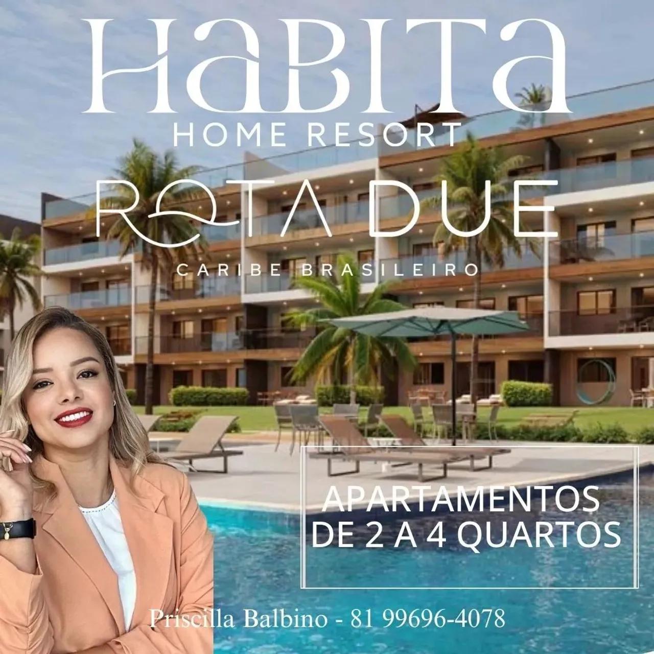 FLATS EM PORTO DE GALINHAS BEIRA-MAR | HABITÁ HOME RESORT | 3 QUARTOS 80M² | SEUVERDADEIRO