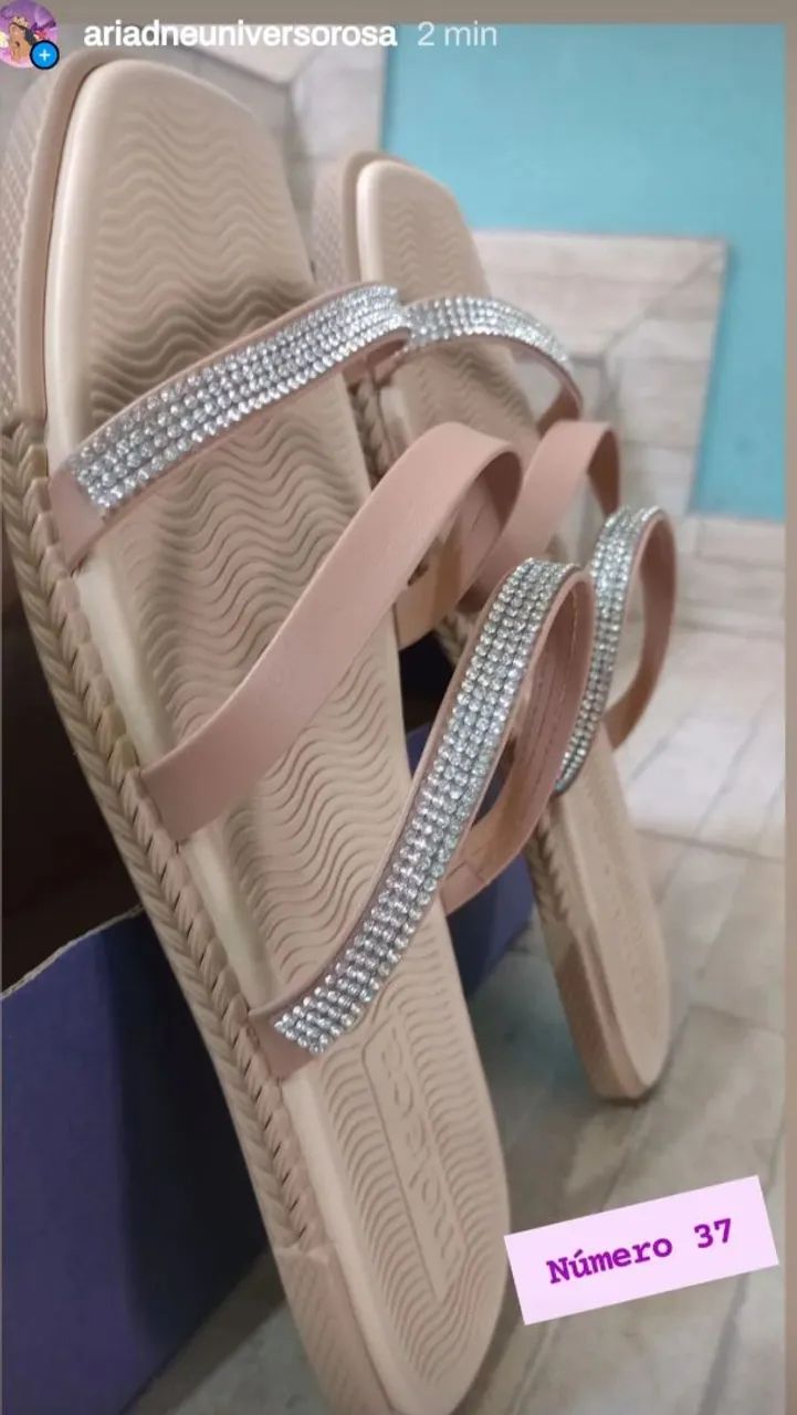 Rasteirinha Moleca com Strass Nova - Foto 4