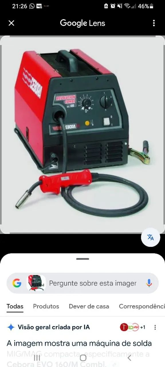 Maquina solda mig mag sem Cilindro 