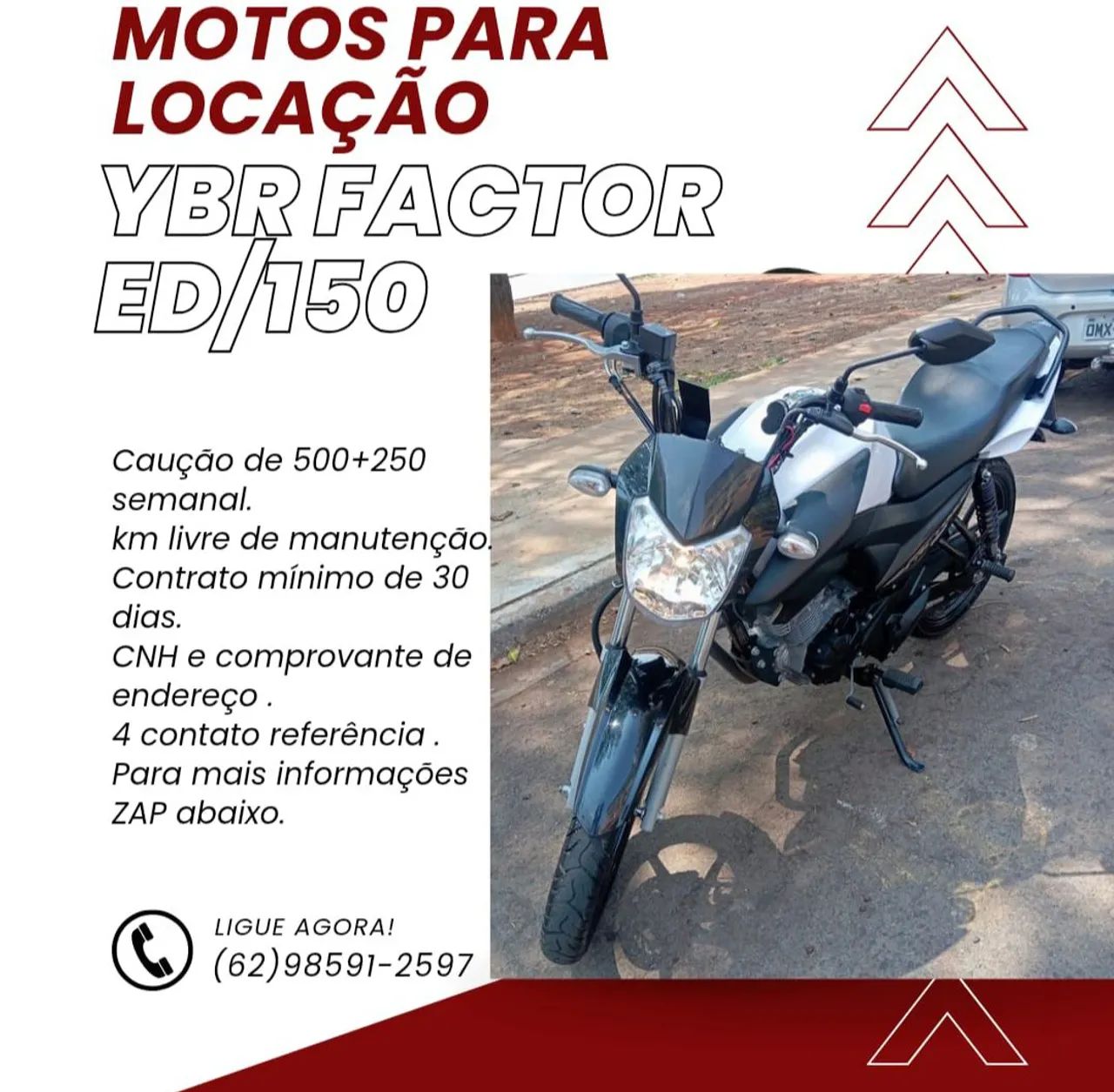 Aluguel motos YBR 150