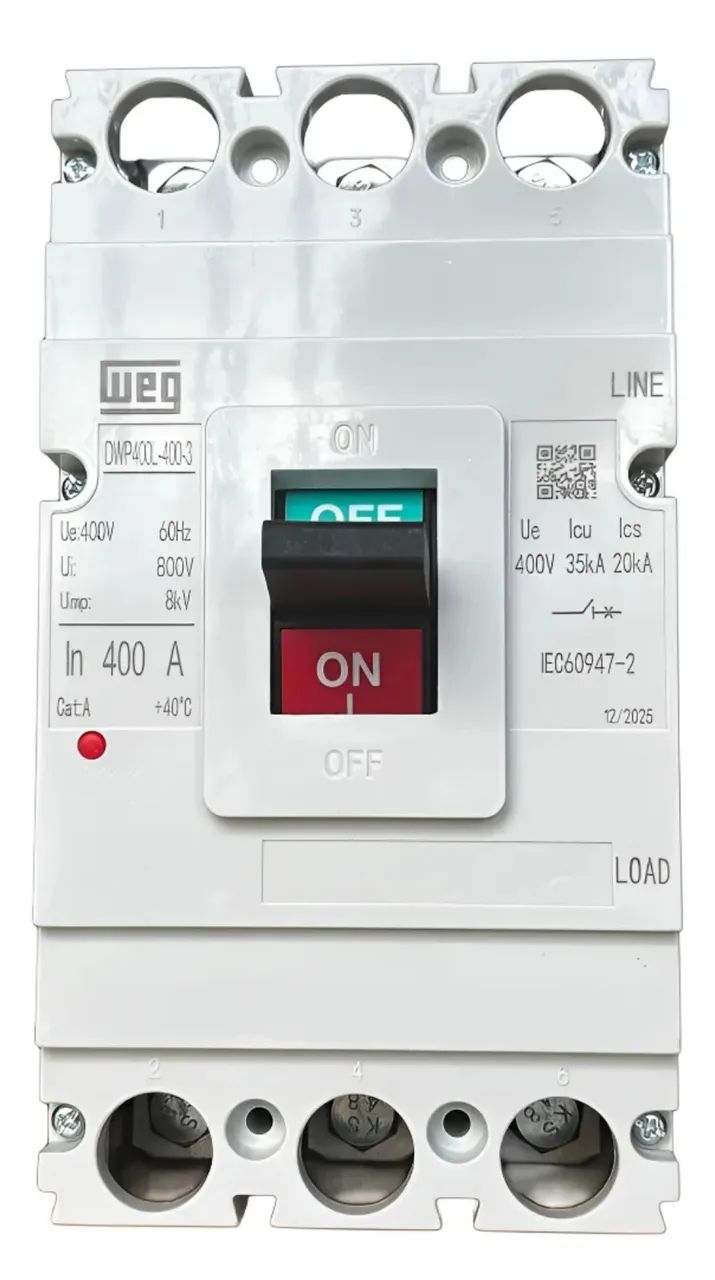 Disjuntor Caixa Moldada 3p 35ka 400a Dwp400l-400-3 - Weg