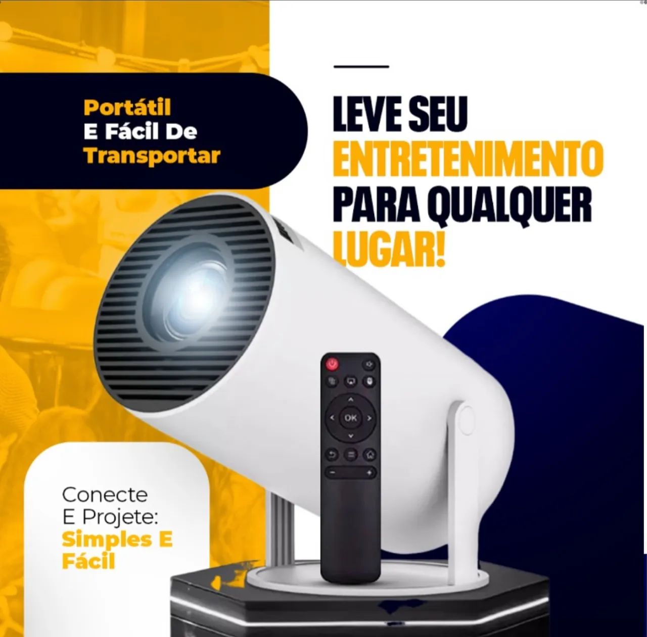 Projetor com controle remoto e fácil instalação Entregamos 