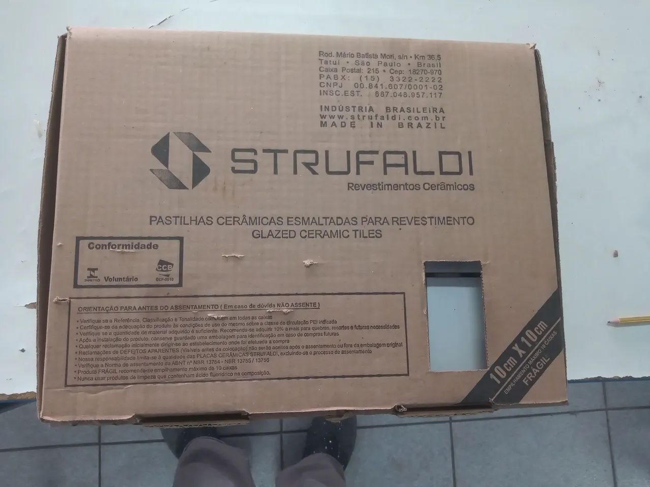 Pastilha branco 10x10cm - 1,52m² - Foto 3