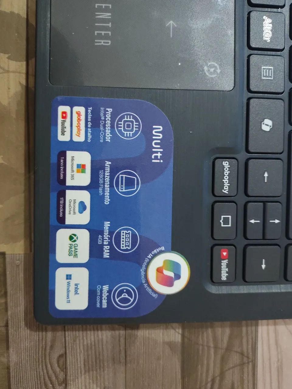 Notebook Multilaser ultra 128hd 4ram 6m de uso - Foto 2