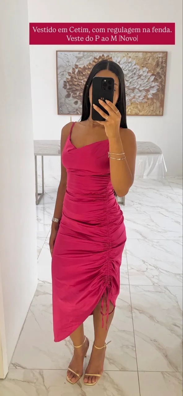 Vestido de cetim Pink 