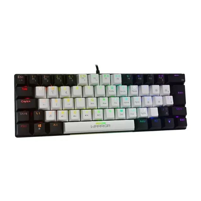Teclado Royal Precision Iluminação RGB Preto e Branco Warrior - TC314