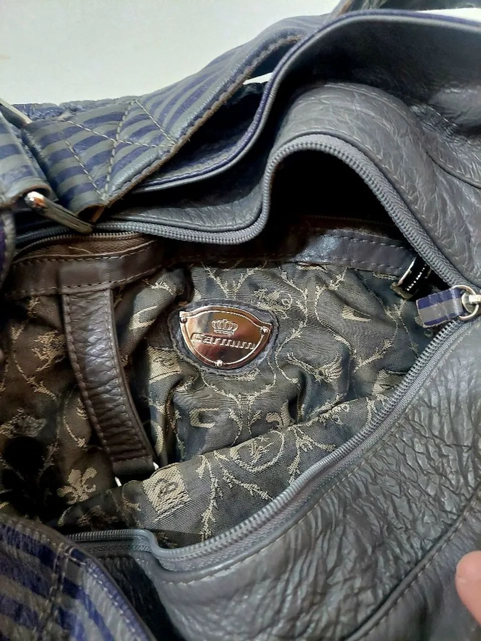 Carmim,  bolsa de couro original  - Foto 5