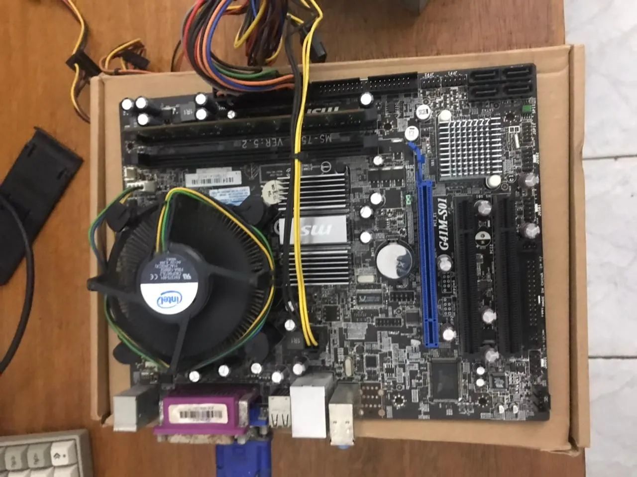 Kit Placa-mãe  + cpu  + ram + fonte ( dando vídeo )