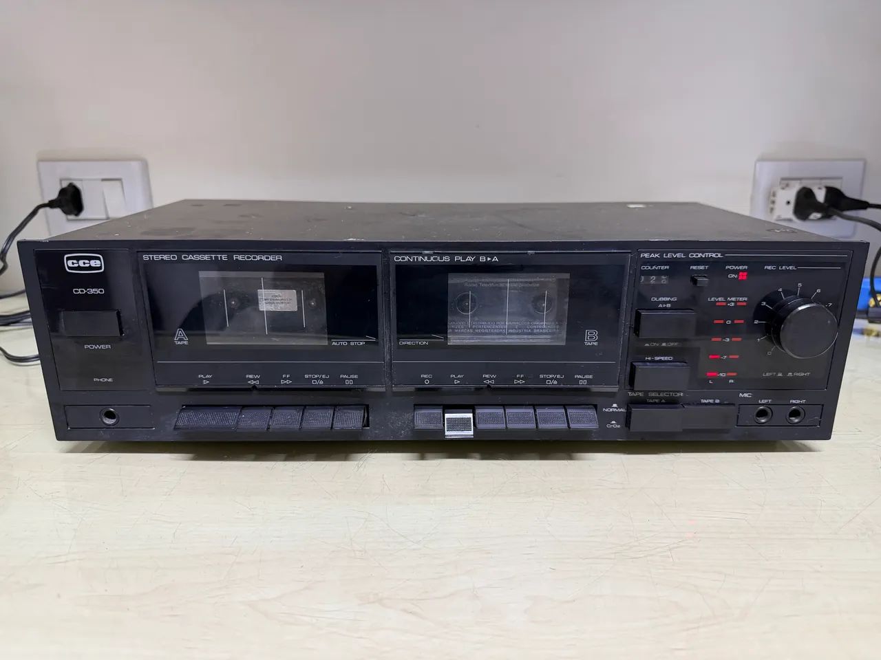 Tape Deck Duplo CCE CD-350 Stereo Cassette Recorder - Funcionando - Foto 2