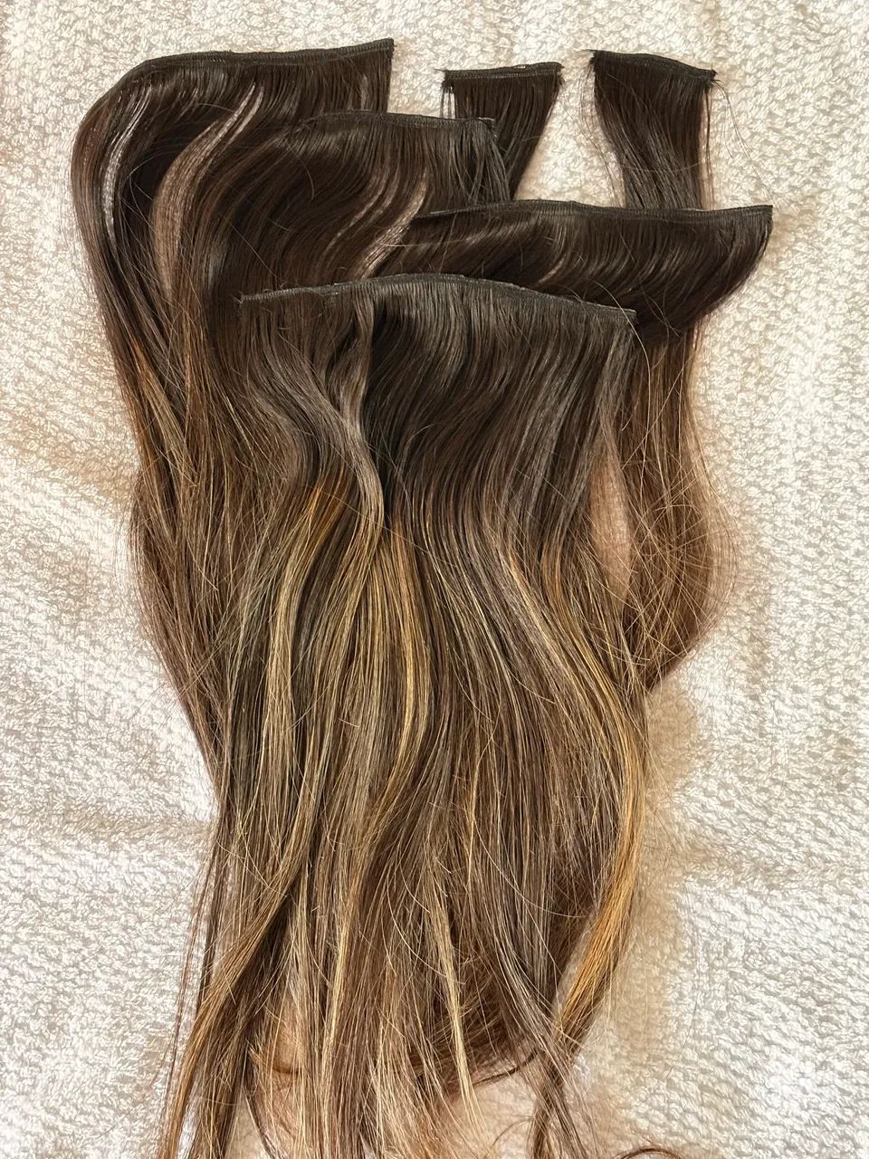 Mega hair castanho claro com luzes 6 fitas - Foto 2
