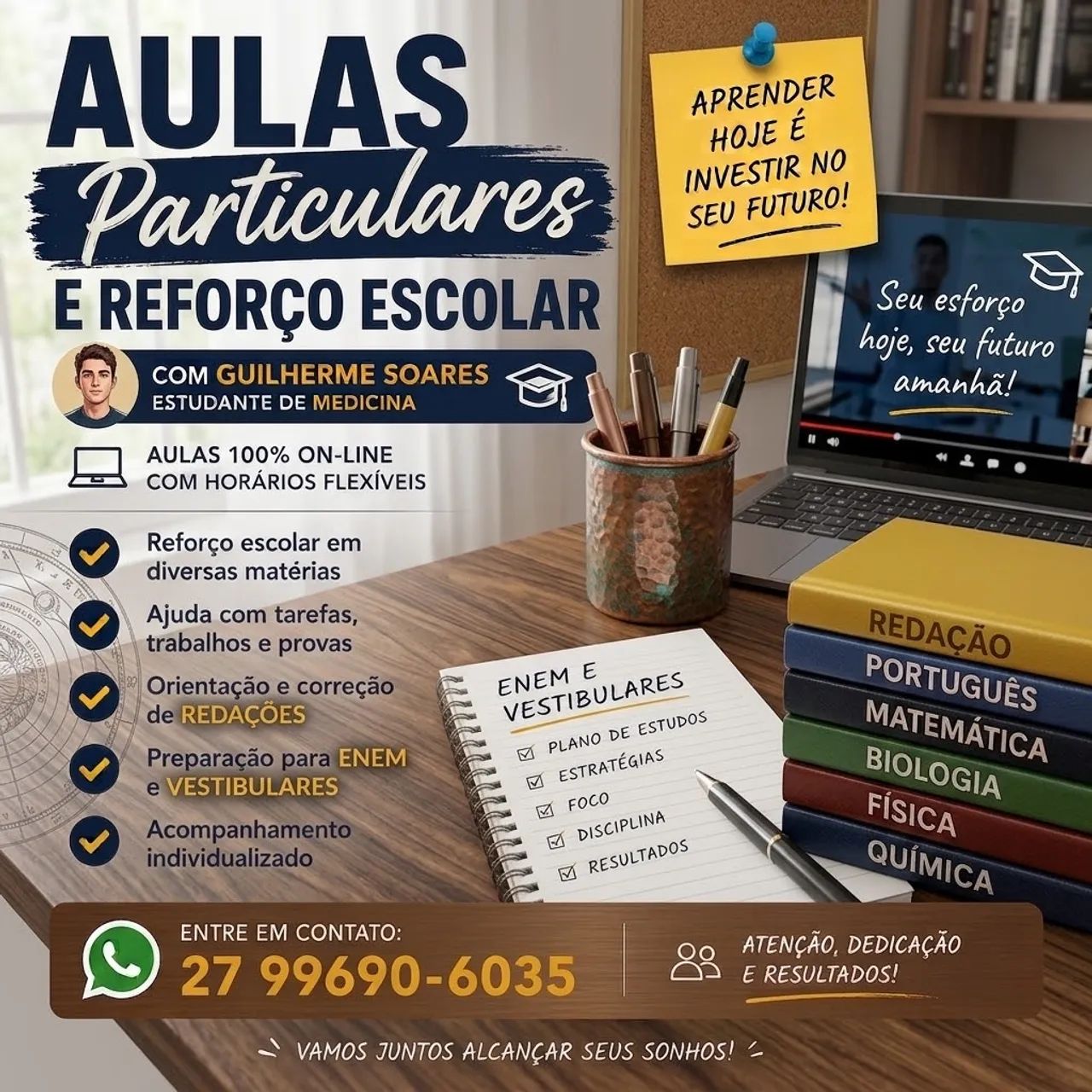 Aulas para ensino médio e fundamental