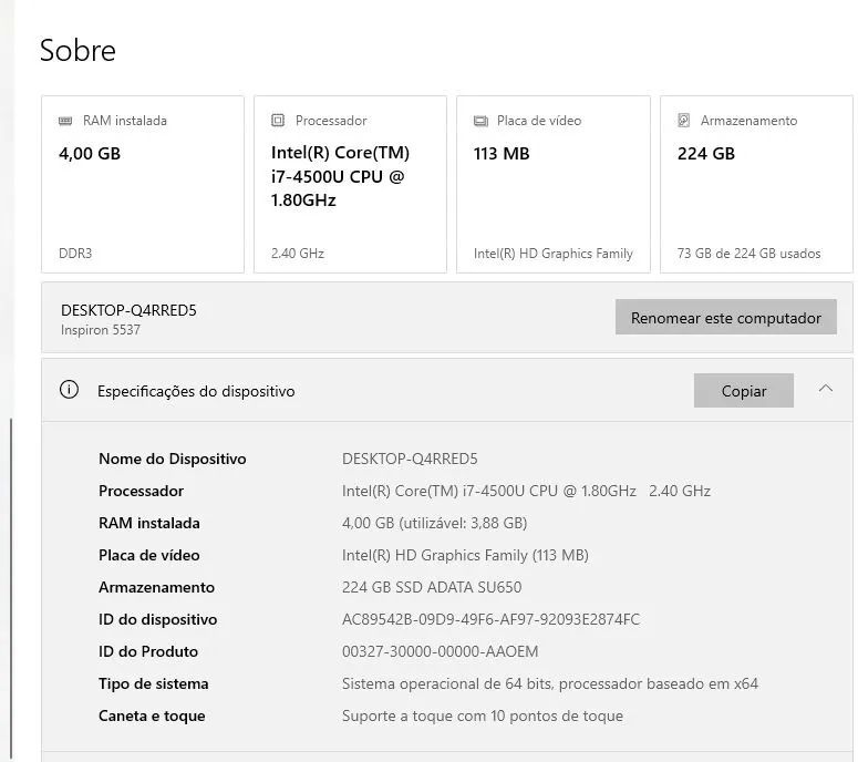 Notebook usado