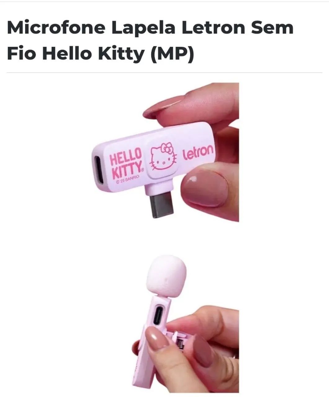Microfone de lapela hello Kitty novo  - Foto 2