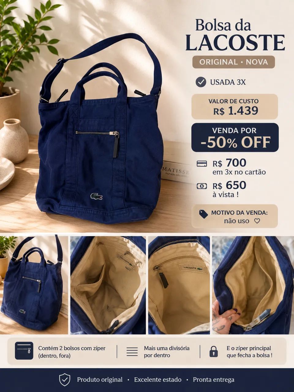 Bolsa Lacoste original 