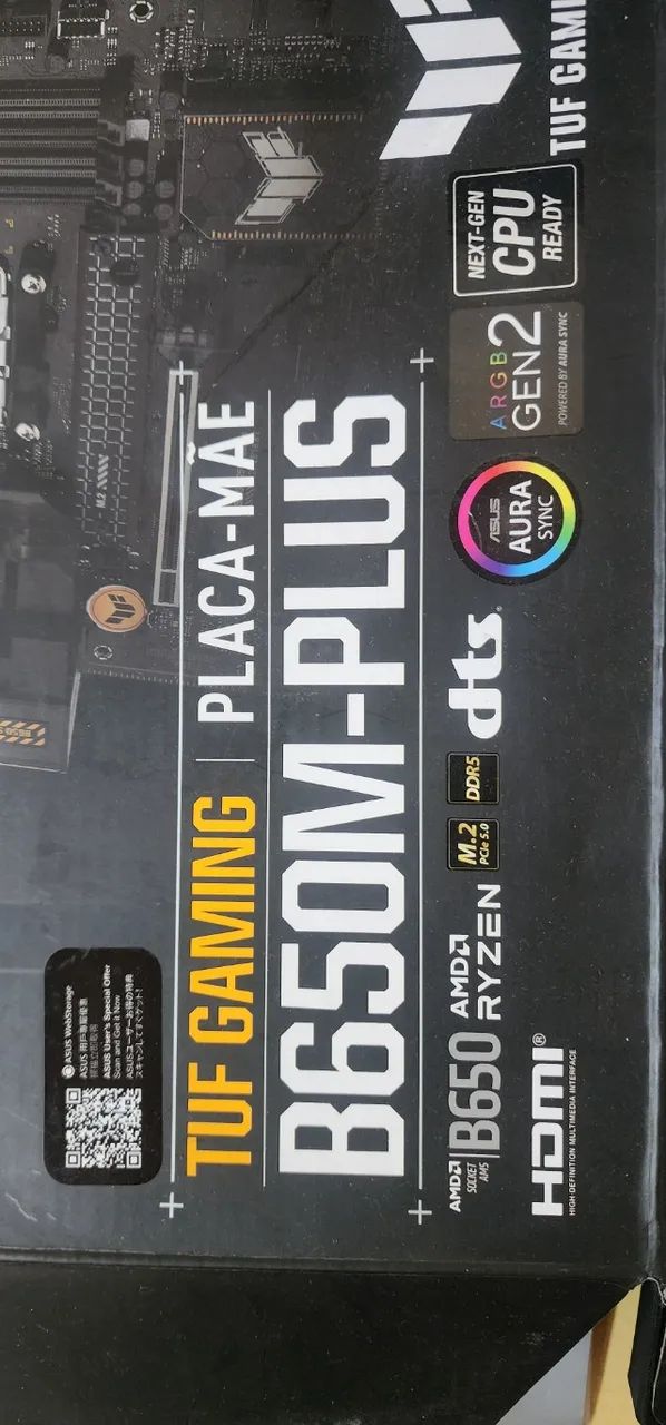 ASUS TUF GAMING PLACA MAE B650M PLUS (nova sem uso)