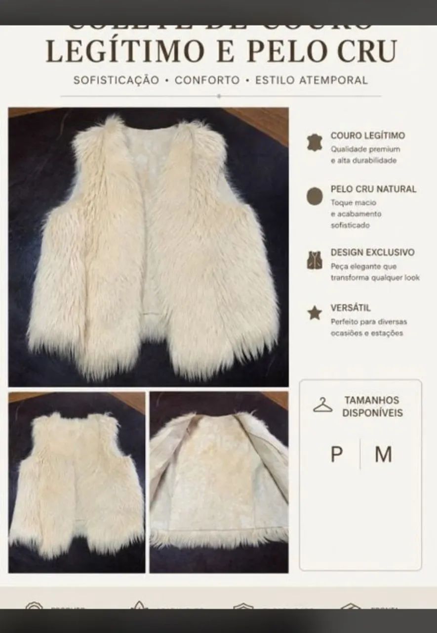 Colete de pele legítimo  - Foto 3