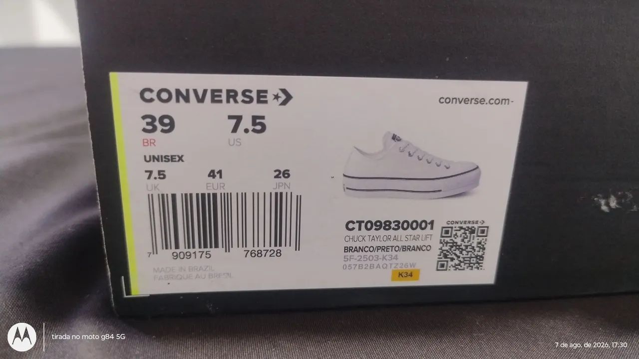 ALL Star Branco de couro plataforma  - Foto 4
