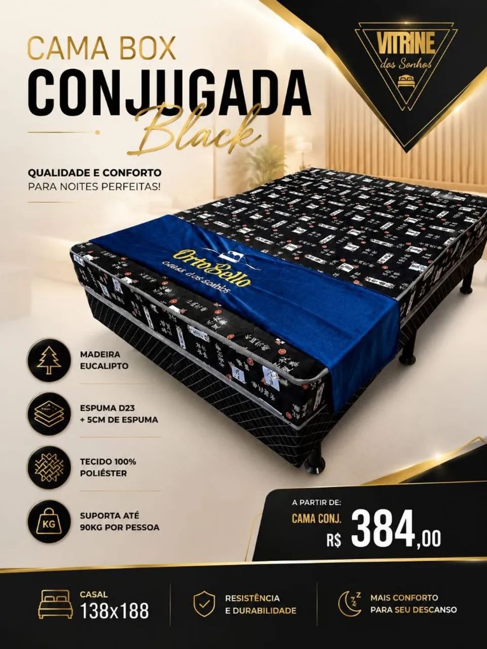 Cama box casal