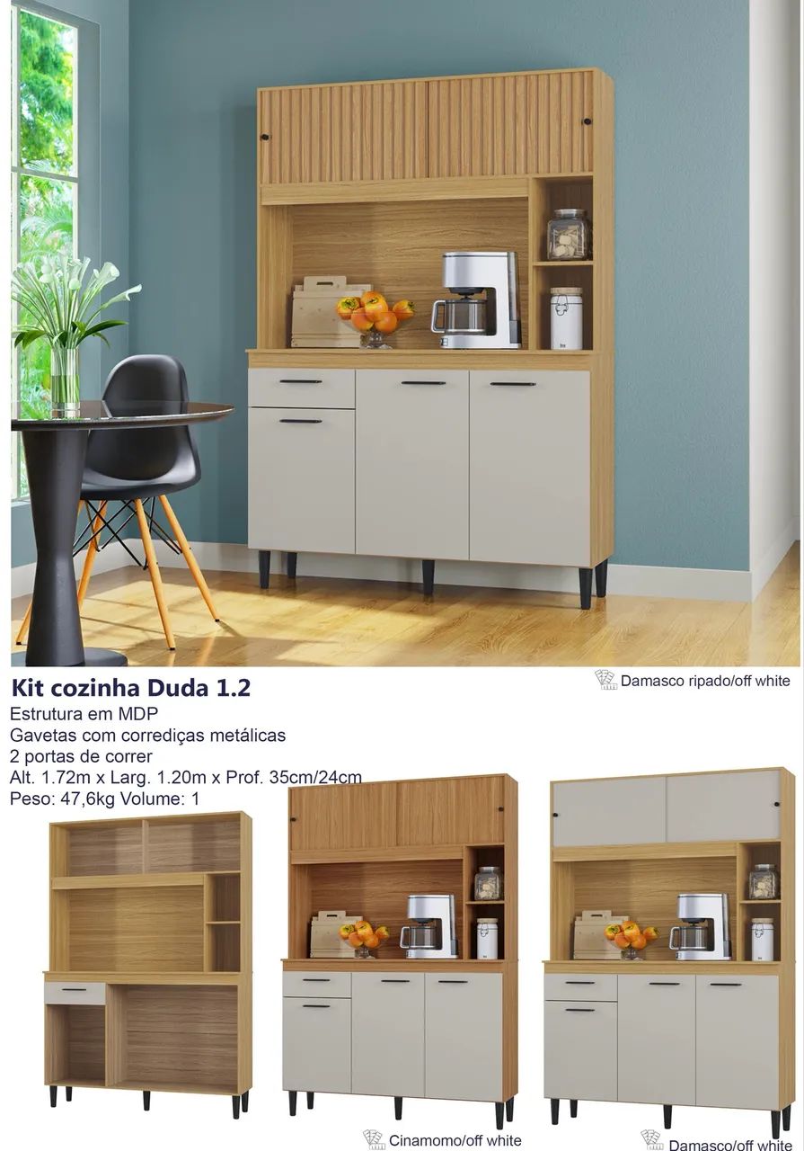 Armário de cozinha Duda 1,20m 