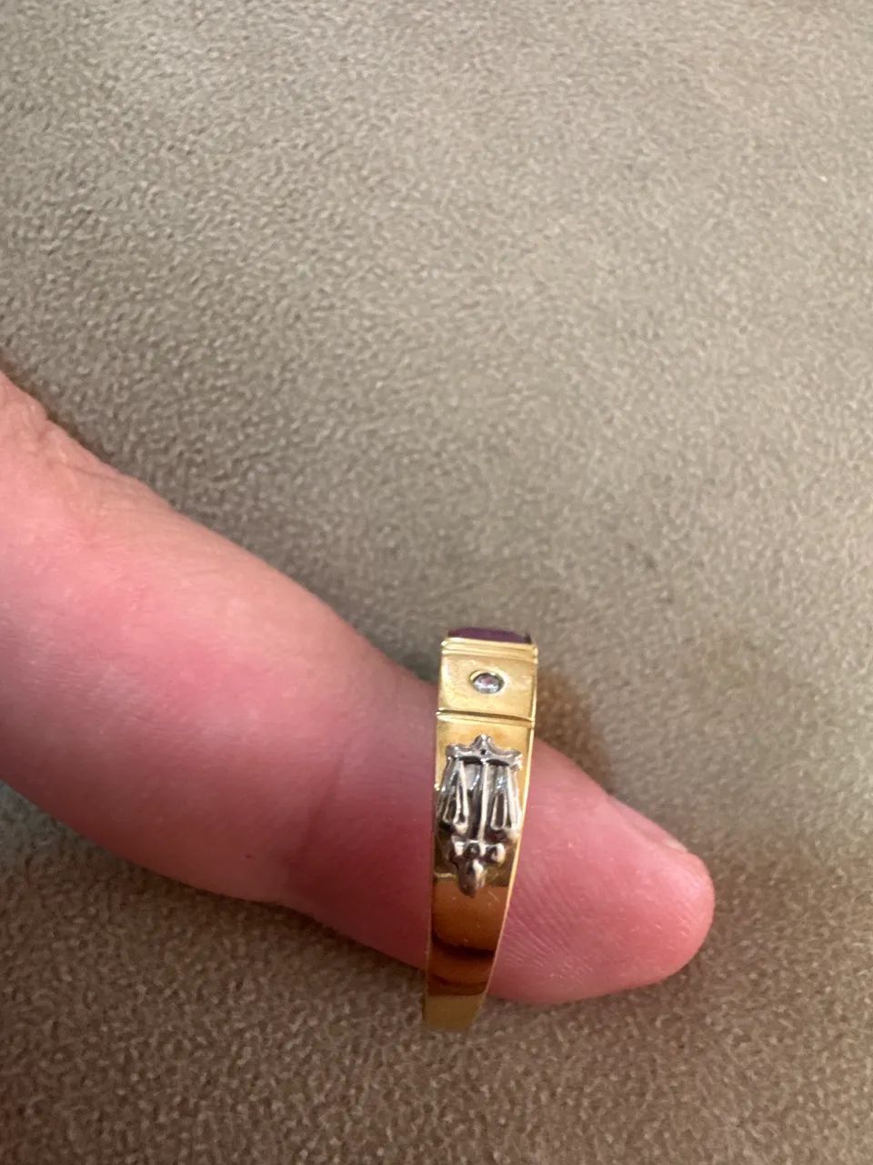 Anel Ouro 18k com Rubi - Foto 4