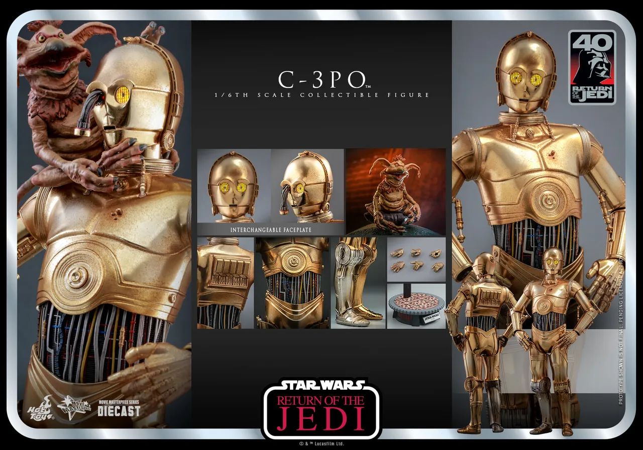 Hot Toys Star Wars C3PO Diecast Retorno de Jedi 40 anos - Hobbies