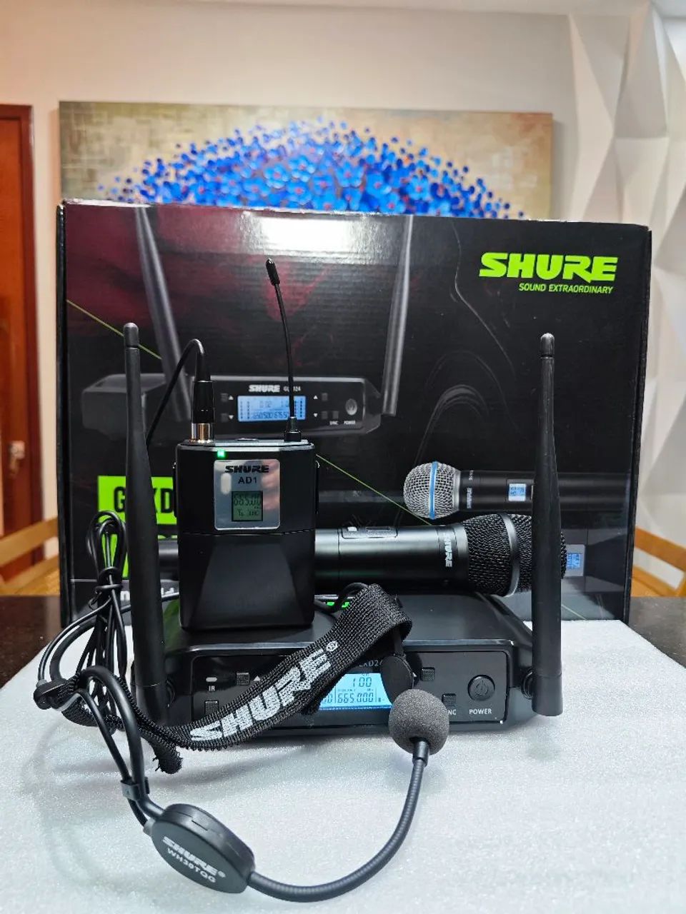 MICROFONE SHURE GLXD24 DUPLO FACIAL + BASTÃO  - Foto 3