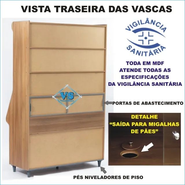 Vasca de Pão 1,20 mts Cor Madeirado Nova C/ Qualidade - Foto 3