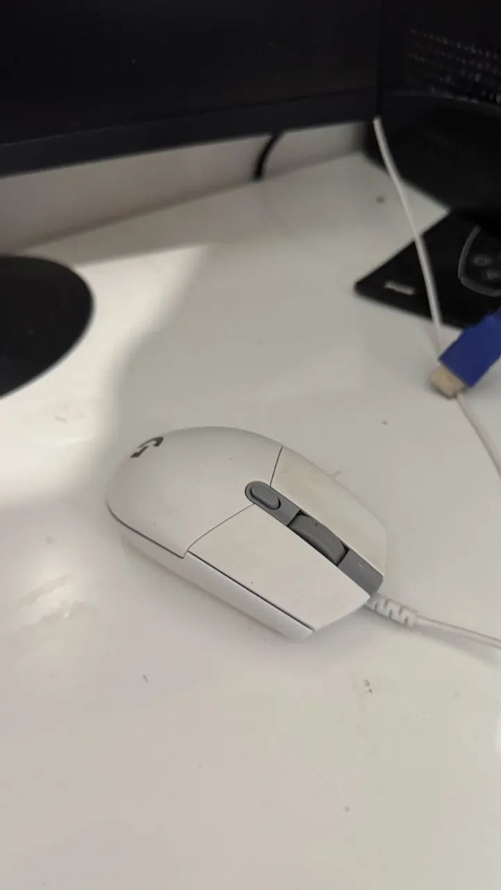 TECLADO 60% HUSKY BRANCO E MOUSE LOGITECH G203 - Foto 2
