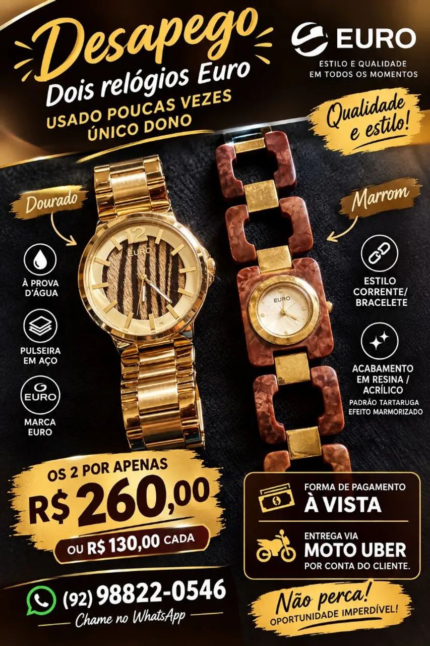Vendo 2 relógios original de fábrica desapego 