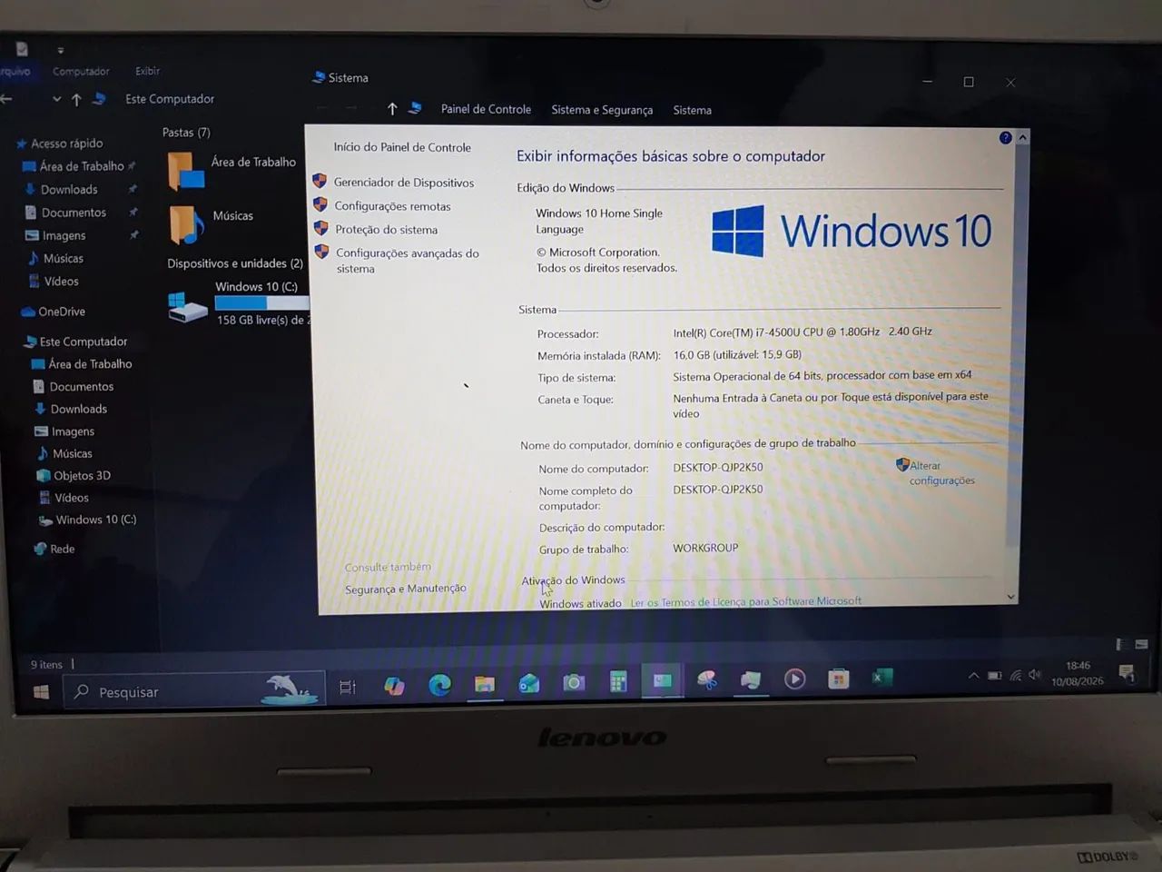 Notebook Lenovo ótimo estado com 16gb de ram e processador I7, placa de vídeo GT 820 - Foto 2