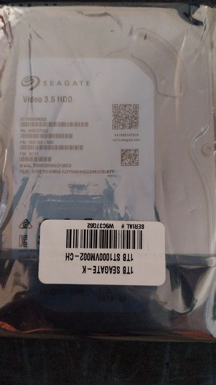 HD 1TB Seagate 3.5 novo