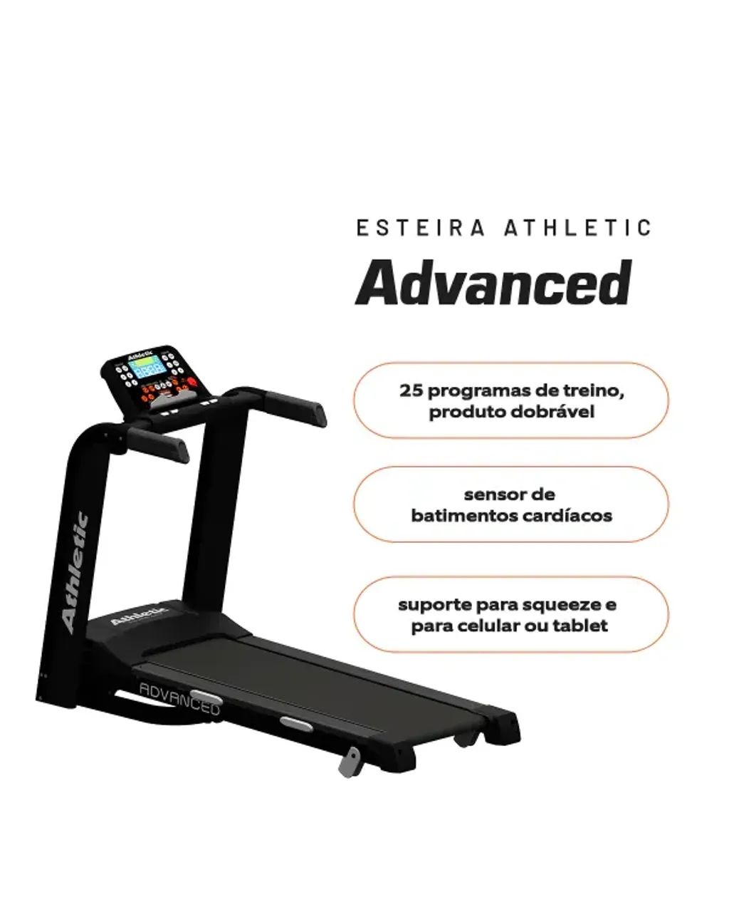 Esteira Athletic Advanced - elétrica, 16km/h, inclinação automática - Foto 2