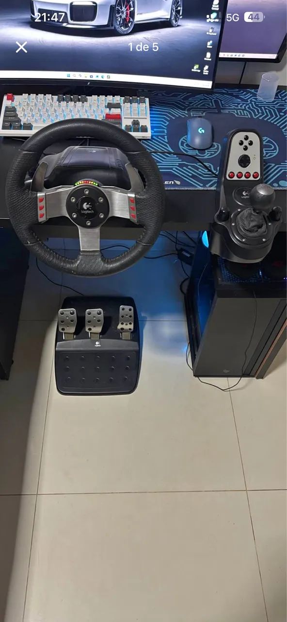 Volante G27 com Câmbio + Cockpit