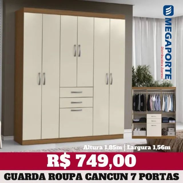 Guarda Roupa Casal 7 Portas 2 Gavetas (Novo) Entrega Grátis!  - Foto 2