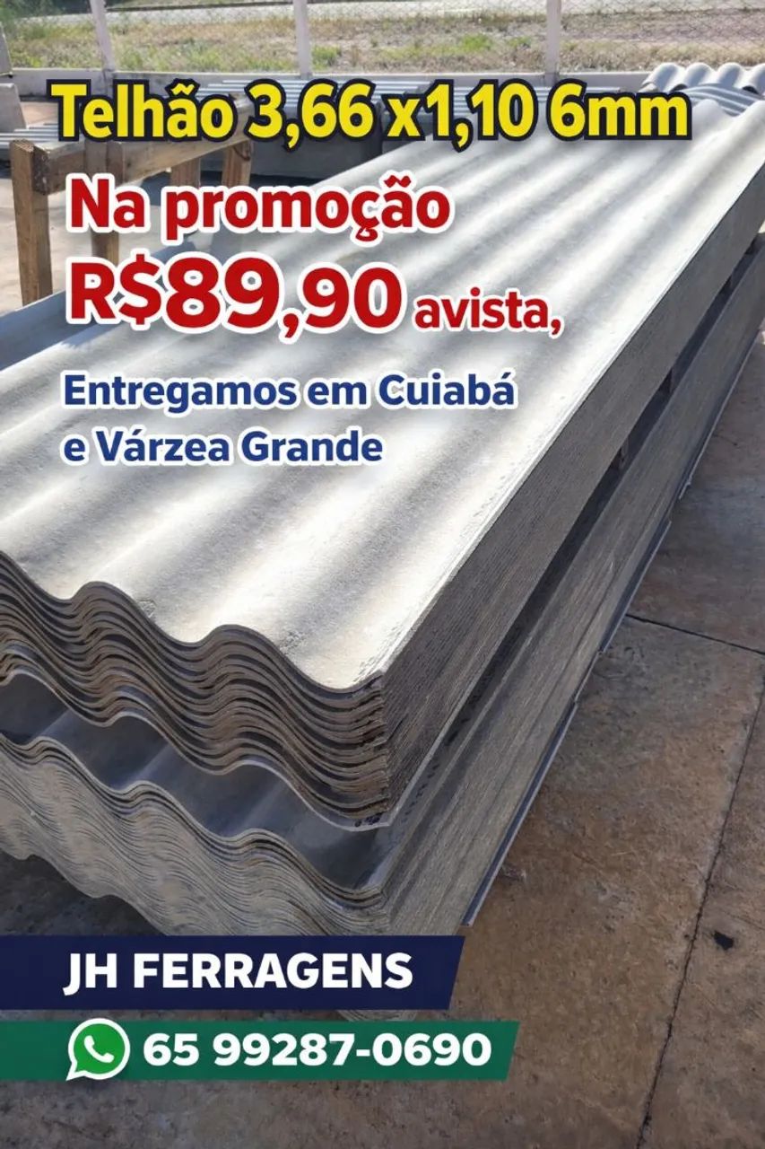 Telha 3,66 x1,10 6mm Entregamos 