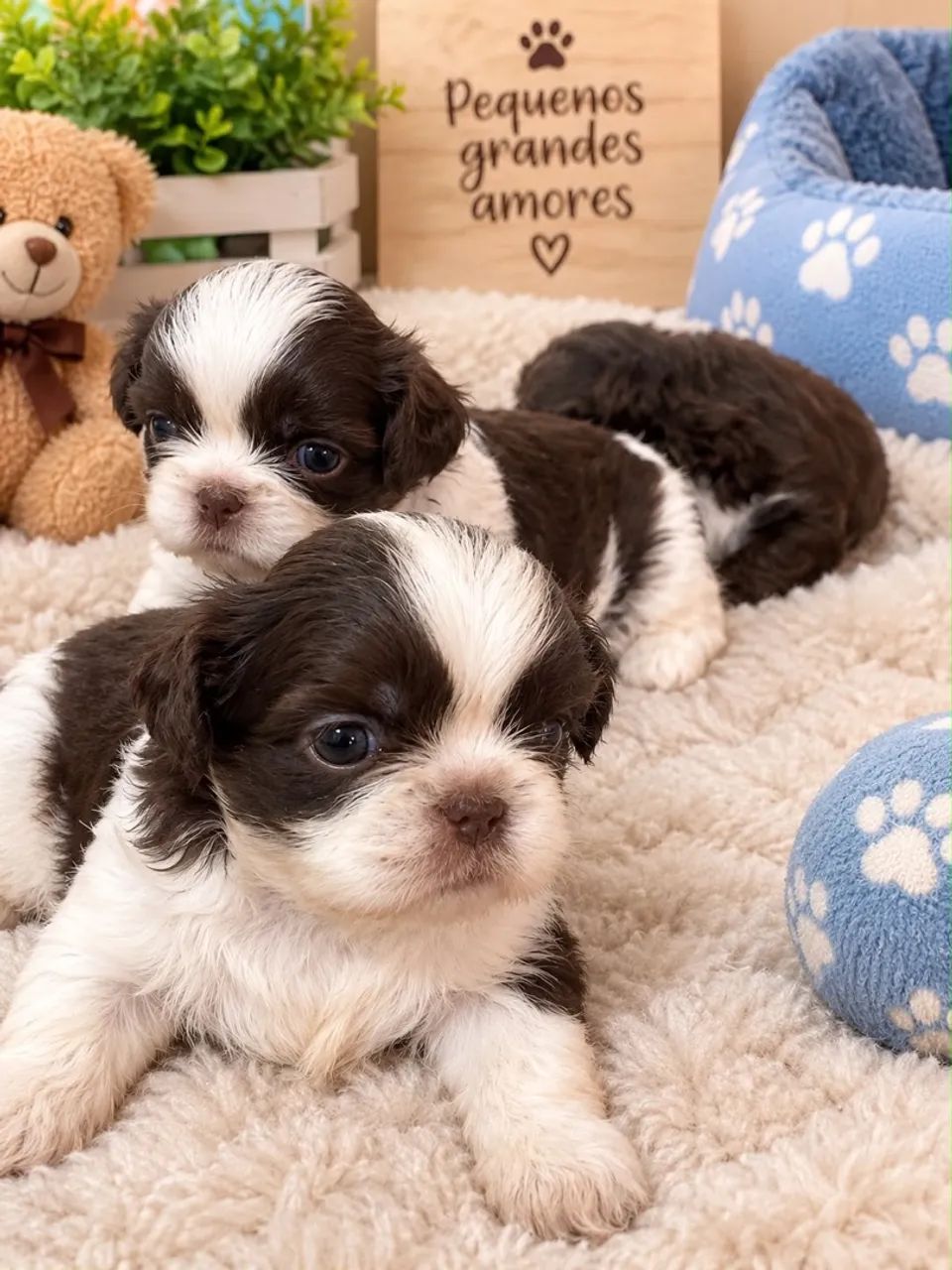 Shihtzu branco e chocolate 