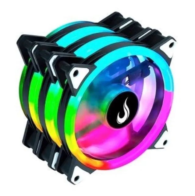 Kit com 3 Ventoinhas Rise Mode Energy, 120 mm, ARGB - Foto 3