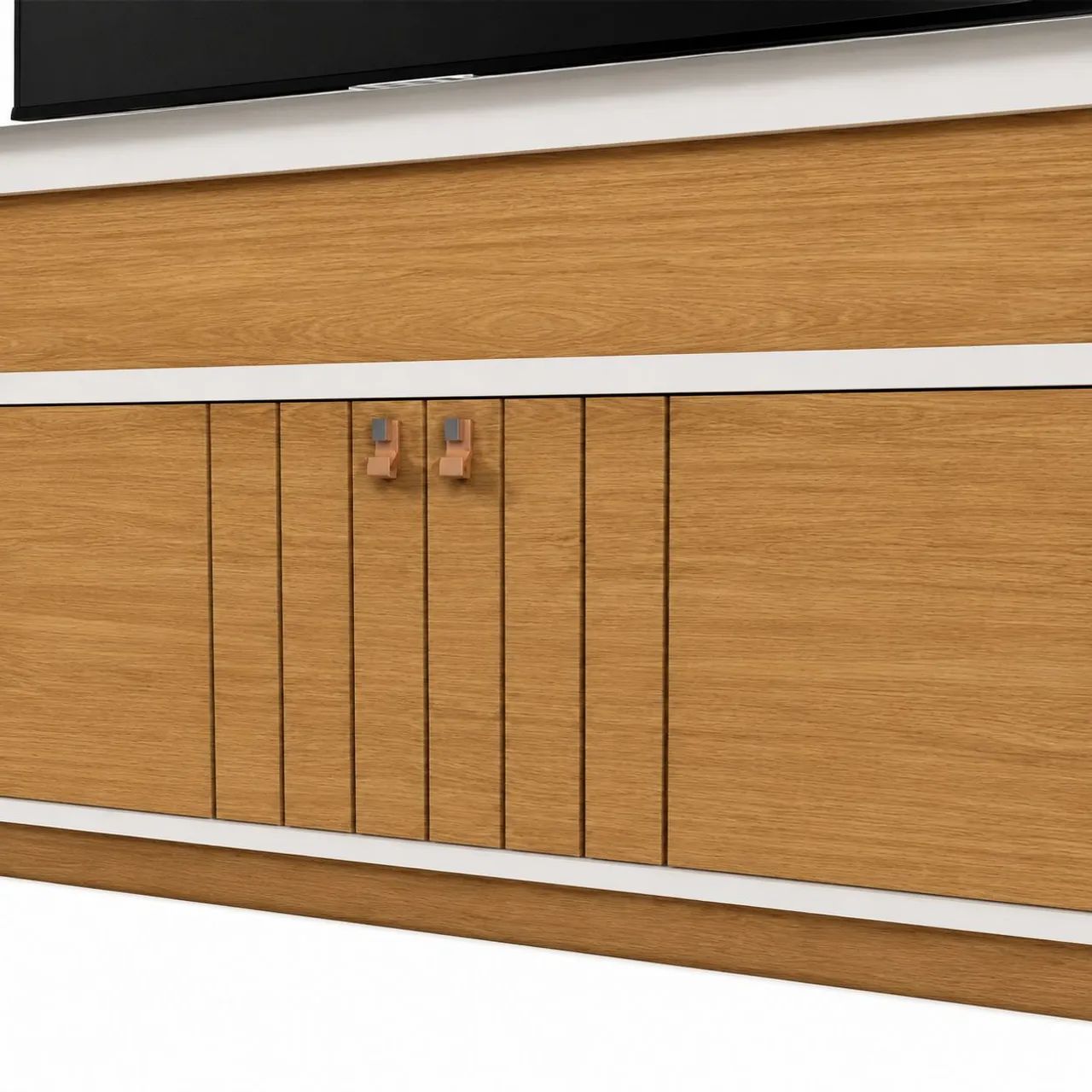 Estante para Tv 65 Polegadas com Led Guaíba Off White / Amendoa - Foto 4