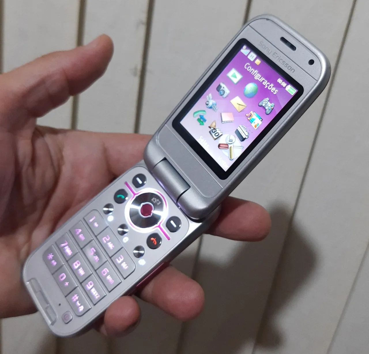 SONY Ericsson Flip rosa celular antigo RELIQUIA 2005 - Foto 4