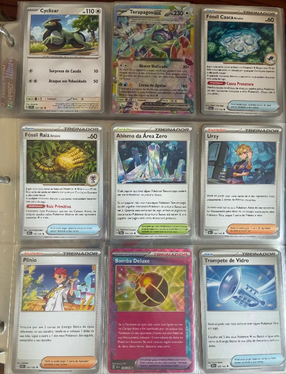 Set Base e ex de Coroa Estelar (Stellar Crown) possui 142 cartas - Pokemon - Foto 3