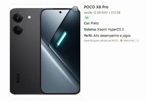 POCO X8 PRO - 12GB RAM/512GB ARMAZENAMENTO  - Foto 2