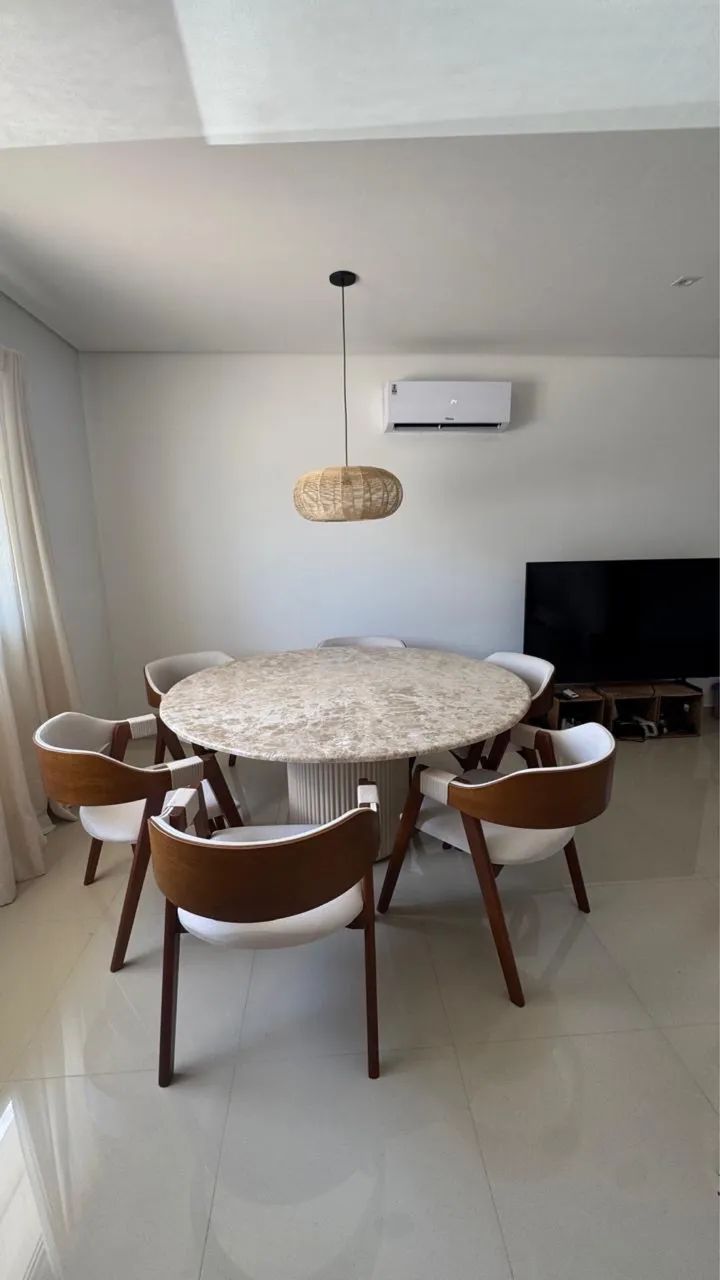 Mesa de Jantar em Mármore Travertino + 6 Cadeiras Ibiza - Foto 3